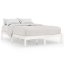 Small double bed frame white solid wood 120x190cm by , Beds and slatted bases - Ref: Foro24-809988, Price: 90,23 €, Discount: %