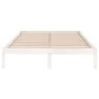 Small double bed frame white solid wood 120x190cm by , Beds and slatted bases - Ref: Foro24-809988, Price: 85,91 €, Discount: %
