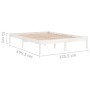 Estructura de cama doble pequeña madera maciza blanca 120x190cm