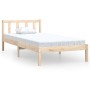 Solid pine wood bed frame 100x200 cm by , Beds and slatted bases - Ref: Foro24-810072, Price: 83,50 €, Discount: %