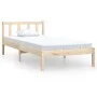 Solid pine wood bed frame 100x200 cm by , Beds and slatted bases - Ref: Foro24-810072, Price: 82,23 €, Discount: %