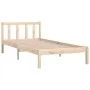 Solid pine wood bed frame 100x200 cm by , Beds and slatted bases - Ref: Foro24-810072, Price: 82,23 €, Discount: %