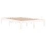Estructura de cama doble pequeña madera maciza blanca 120x190cm de , Camas y somieres - Ref: Foro24-810336, Precio: 100,58 €,...