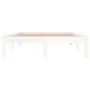 Small double bed frame white solid wood 120x190cm by , Beds and slatted bases - Ref: Foro24-810336, Price: 99,30 €, Discount: %