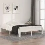 Estructura de cama de madera maciza blanca 135x190 cm de , Camas y somieres - Ref: Foro24-810341, Precio: 76,28 €, Descuento: %