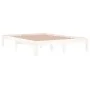 Estructura de cama de madera maciza blanca 135x190 cm de , Camas y somieres - Ref: Foro24-810341, Precio: 76,28 €, Descuento: %