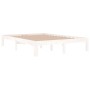 Weißer Massivholzbettrahmen 135x190 cm von , Betten und Lattenroste - Ref: Foro24-810341, Preis: 104,24 €, Rabatt: %