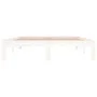Estructura de cama de madera maciza blanca 135x190 cm de , Camas y somieres - Ref: Foro24-810341, Precio: 76,28 €, Descuento: %