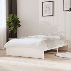 Estructura de cama madera maciza blanco 120x200 cm de , Camas y somieres - Ref: Foro24-814945, Precio: 116,93 €, Descuento: %