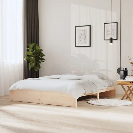 Solid wood bed frame 180x200 cm by , Beds and slatted bases - Ref: Foro24-814964, Price: 139,91 €, Discount: %
