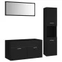 Engineered wood black bathroom furniture set by , Bathroom furniture - Ref: Foro24-3070974, Price: 150,29 €, Discount: %