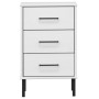 Nachttisch mit Metallbeinen aus massivem weißem Kiefernholz OSLO von vidaXL, Nachttische - Ref: Foro24-350978, Preis: 82,57 €...