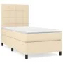 Box spring bed with cream fabric mattress 90x190 cm by , Beds and slatted bases - Ref: Foro24-3141742, Price: 346,99 €, Disco...
