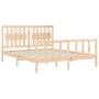 Bed frame with solid wood headboard 160x200 cm by , Beds and slatted bases - Ref: Foro24-3192436, Price: 147,49 €, Discount: %