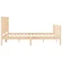Bed frame with solid wood headboard 160x200 cm by , Beds and slatted bases - Ref: Foro24-3192436, Price: 145,62 €, Discount: %
