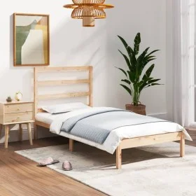Solid wood bed frame 90x190 cm by , Beds and slatted bases - Ref: Foro24-3104898, Price: 76,92 €, Discount: %