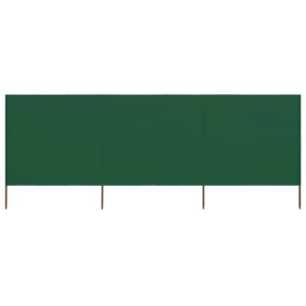 Paravientos de playa de 3 paneles tela verde 400x80 cm