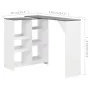 Mesa de bar con estantería móvil blanca 138x39x110 cm de , Mesas de cocina y de comedor - Ref: Foro24-280226, Precio: 125,60 ...