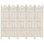 Biombo 5 paneles tallado a mano madera mango blanco 200x165 cm de , Divisores de ambientes - Ref: Foro24-285320, Precio: 240,...
