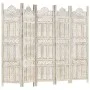 5-teiliger handgeschnitzter Paravent mit weißem Mangoholz 200x165 cm von , Raumteiler - Ref: Foro24-285320, Preis: 240,50 €, ...