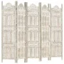 5-teiliger handgeschnitzter Paravent mit weißem Mangoholz 200x165 cm von , Raumteiler - Ref: Foro24-285320, Preis: 240,50 €, ...