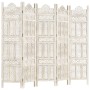 5-teiliger handgeschnitzter Paravent mit weißem Mangoholz 200x165 cm von , Raumteiler - Ref: Foro24-285320, Preis: 285,69 €, ...