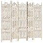 5-teiliger handgeschnitzter Paravent mit weißem Mangoholz 200x165 cm von , Raumteiler - Ref: Foro24-285320, Preis: 285,69 €, ...