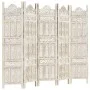 Biombo 5 paneles tallado a mano madera mango blanco 200x165 cm de , Divisores de ambientes - Ref: Foro24-285320, Precio: 240,...