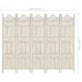 5-teiliger handgeschnitzter Paravent mit weißem Mangoholz 200x165 cm von , Raumteiler - Ref: Foro24-285320, Preis: 240,50 €, ...