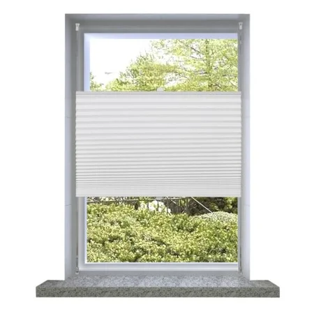 White folding pleated blind 70X125cm by , Blinds and blinds - Ref: Foro24-240598, Price: 24,96 €, Discount: %