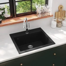 Granite kitchen sink with a black bowl by vidaXL, Sinks - Ref: Foro24-142954, Price: 174,28 €, Discount: %