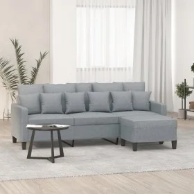 3-seater sofa with light gray fabric stool 180 cm by , Sofas - Ref: Foro24-3201089, Price: 296,00 €, Discount: %