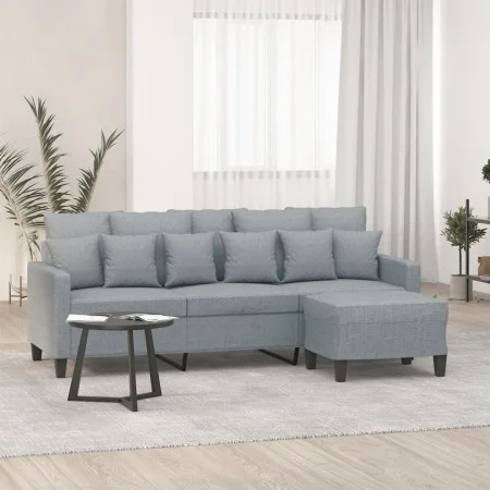 3-Sitzer-Sofa mit hellgrauem Stoffhocker 180 cm von , Sofas - Ref: Foro24-3201089, Preis: 296,00 €, Rabatt: %