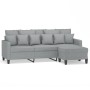 3-seater sofa with light gray fabric stool 180 cm by , Sofas - Ref: Foro24-3201089, Price: 331,84 €, Discount: %