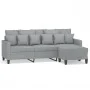 3-seater sofa with light gray fabric stool 180 cm by , Sofas - Ref: Foro24-3201089, Price: 296,00 €, Discount: %