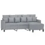 3-seater sofa with light gray fabric stool 180 cm by , Sofas - Ref: Foro24-3201089, Price: 296,00 €, Discount: %