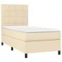 Box spring bed mattress and LED lights cream fabric 90x190 cm by , Beds and slatted bases - Ref: Foro24-3134842, Price: 359,7...