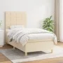 Cama box spring con colchón tela color crema 90x200 cm de , Camas y somieres - Ref: Foro24-3142310, Precio: 318,67 €, Descuen...
