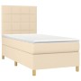 Box spring bed with cream fabric mattress 90x200 cm by , Beds and slatted bases - Ref: Foro24-3142310, Price: 323,66 €, Disco...