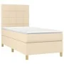 Cama box spring con colchón tela color crema 90x200 cm de , Camas y somieres - Ref: Foro24-3142310, Precio: 318,67 €, Descuen...