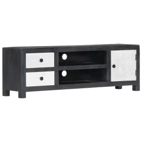 Hand carved TV cabinet gray white mango 120x30x40 cm by , TV Furniture - Ref: Foro24-282723, Price: 188,43 €, Discount: %