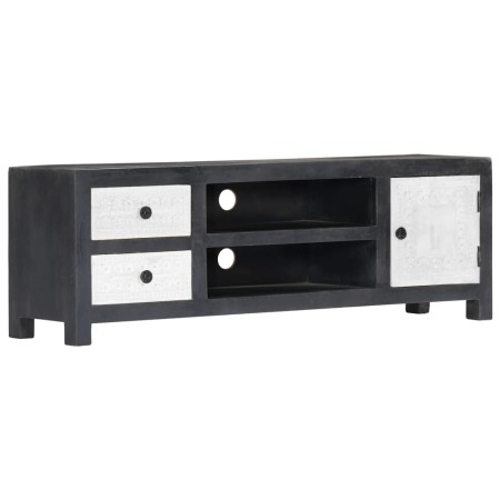 Handgeschnitzter TV-Schrank in Grau-Weiß-Mango, 120 x 30 x 40 cm von , TV-Möbel - Ref: Foro24-282723, Preis: 188,99 €, Rabatt: %