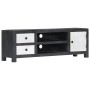 Handgeschnitzter TV-Schrank in Grau-Weiß-Mango, 120 x 30 x 40 cm von , TV-Möbel - Ref: Foro24-282723, Preis: 188,99 €, Rabatt: %