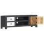 Handgeschnitzter TV-Schrank in Grau-Weiß-Mango, 120 x 30 x 40 cm von , TV-Möbel - Ref: Foro24-282723, Preis: 186,78 €, Rabatt: %