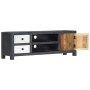 Mueble para TV tallado a mano mango gris blanco 120x30x40 cm de , Muebles TV - Ref: Foro24-282723, Precio: 188,91 €, Descuent...