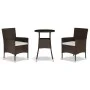 Garden table and chairs 3 pieces and brown synthetic rattan cushions by , Garden sets - Ref: Foro24-3187412, Price: 219,28 €,...