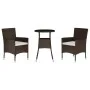 Garden table and chairs 3 pieces and brown synthetic rattan cushions by , Garden sets - Ref: Foro24-3187412, Price: 219,28 €,...