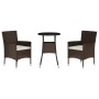 Gartentisch und Stühle 3-teilig und braune synthetische Rattankissen von , Gartensets - Ref: Foro24-3187412, Preis: 224,72 €,...