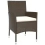 Garden table and chairs 3 pieces and brown synthetic rattan cushions by , Garden sets - Ref: Foro24-3187412, Price: 219,28 €,...