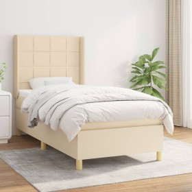 Boxspringbett mit cremefarbener Stoffmatratze 90x200 cm von , Betten und Lattenroste - Ref: Foro24-3131966, Preis: 335,69 €, ...